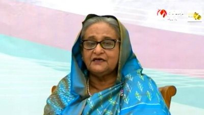 প্রধানমন্ত্রী শেখ হাসিনা (ছবি: বিটিভির ভিডিও থেকে)