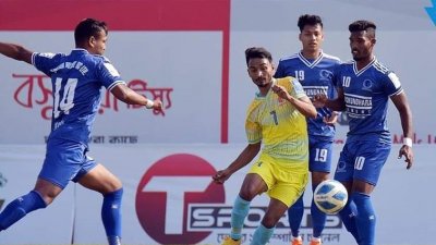 আবাহনী-শেখ রাসেল ম্যাচের একটি মুহূর্ত