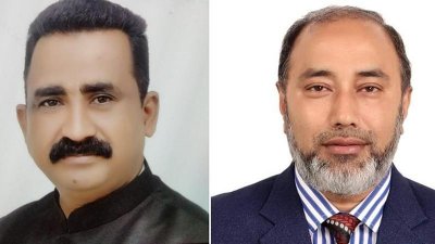 হুমায়ুন কবির হিমু (বাঁয়ে) ও হারুন-অর-রশিদ ফরিদ