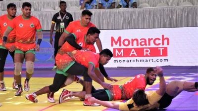 জাতীয় কাবাডি দলের একটি ম্যাচের দৃশ্য।
