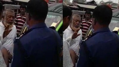 ট্রাফিক পুলিশের সহকারী পরিদর্শক আব্দুল হাইয়ের সঙ্গে সুরুজ্জামালের বাগবিতণ্ডা