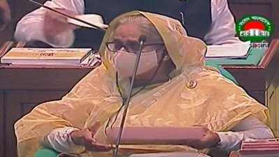 সংসদে প্রধানমন্ত্রী শেখ হাসিনা (ছবি: সংসদ টিভির ভিডিও থেকে)