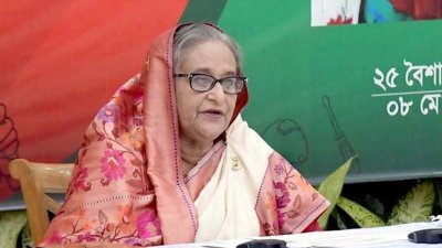 বক্তব্য রাখছেন প্রধানমন্ত্রী শেখ হাসিনা ,ছবি: বাসস