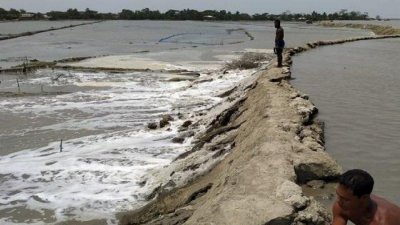 ক্ষতিগ্রস্ত বেড়িবাঁধ (ফাইল ছবি)