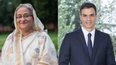 প্রধানমন্ত্রী শেখ হাসিনা ও স্পেনের সরকার প্রধান পেড্রো সানচেজ
