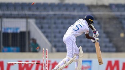 রাজিথার স্টাম্প উপড়ে দেন এবাদত।