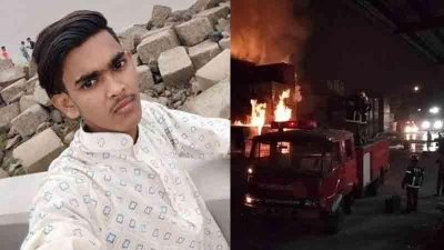 আগুন লাগার ঘটনা ফেসবুকে লাইভ করার সময় বিস্ফোরণে ছিটকে পড়েন অলিউর রহমান