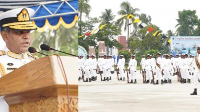 বক্তব্য দিচ্ছেন নৌবাহিনী প্রধান এডমিরাল এম শাহীন ইকবাল