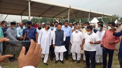 সমাবেশস্থল পরিদর্শনে স্থানীয় সরকার, পল্লী উন্নয়ন ও সমবায়মন্ত্রী