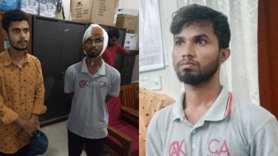 ব্যান্ডেজে রঙ লাগিয়ে আসা সমের রায়