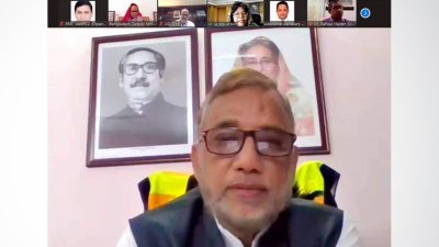 বক্তব্য রাখছেন পরিবেশ, বন ও জলবায়ু পরিবর্তন মন্ত্রী মো. শাহাব উদ্দিন