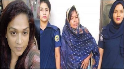 ছবিতে বাঁয়ে নিহত শাম্মী, ডানে গ্রেফতার স্কুলশিক্ষিকা।