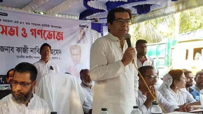 যশোর সদর উপজেলার তেঁতুলতলা বাজারে দোয়া ও আলোচনা অনুষ্ঠানে সংসদ সদস্য কাজী নাবিল আহমেদ