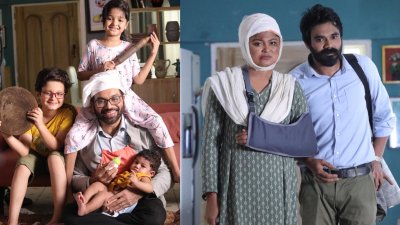 দৃশ্যে ইরেশ ও তার সন্তানরা, ডানে মৌসুমি ও মীর রাব্বি