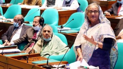 সংসদে প্রধানমন্ত্রী শেখ হাসিনা (ছবি ফোকাস বাংলা)