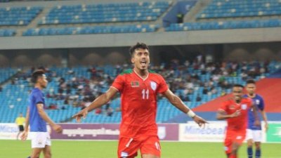 কম্বোডিয়ার বিপক্ষে গোল পেয়েছেন রাকিব হোসেন