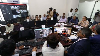 বক্তব্য রাখছেন প্রধান নির্বাচন কমিশনার কাজী হাবিবুল আউয়াল