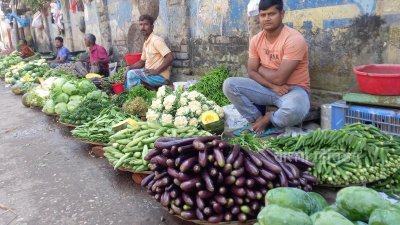 দিনাজপুরের বাজারে উঠেছে শীতকালীন আগাম শাকসবজি