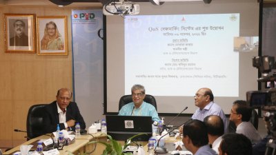 ব্তব্য রাখছেন ডাক ও টেলিযোগাযোগ বিভাগের মন্ত্রী মোস্তাফা জব্বার