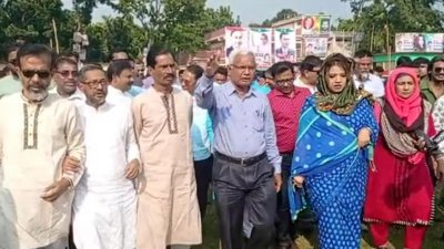 ফরিদপুরের সমাবেশস্থল পরিদর্শন করছেন কেন্দ্রীয় ও স্থানীয় নেতাকর্মীরা