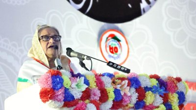 যুবলীগের সমাবেশে প্রধানমন্ত্রী শেখ হাসিনা (ছবি: ফোকাস বাংলা)