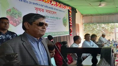 সমাবেশে বক্তব্য রাখেন র আ ম উবায়দুল মোকতাদির চৌধুরী