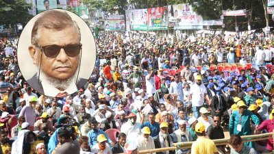 সিলেটে বিএনপির বিভাগীয় গণসমাবেশস্থলে মানুষের ঢল, ইনসেটে মেয়র আরিফুল হক