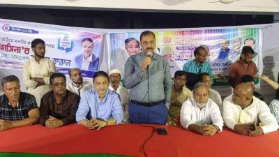 পাথরঘাটা রবীন্দ্র নজরুল একাডেমি মিলনায়তনে প্রস্তুতি ও কর্মীসভায় আ জ ম নাছির উদ্দীন