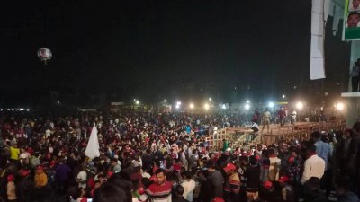 সমাবেশ স্থলে বিএনপির নেতাকর্মীরা