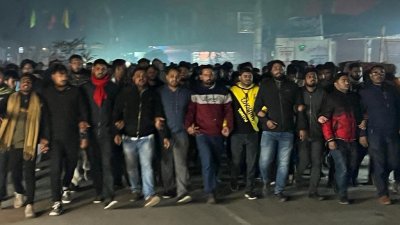 কুড়িগ্রাম শহরে ছাত্রলীগের মিছিল