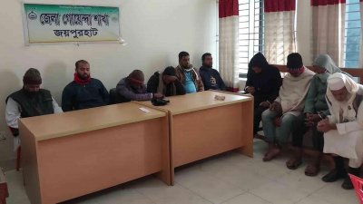 জয়পুরহাটে আটক জামায়াত-শিবিরের ১২ নেতাকর্মী
