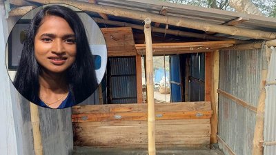মাসুরার বাবার নতুন দোকান, ইনসেটে মাসুরা পারভীন