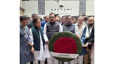 শহীদ মতিউর রহমান মল্লিকের বেদিতে আ.লীগের শ্রদ্ধা