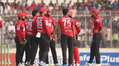 সাকিবদের উল্লাসের একটি মুহূর্ত।