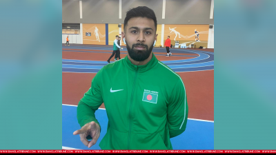এশিয়ান ইনডোর অ্যাথলেটিকস চ্যাম্পিয়নশিপের ৬০ মিটার স্প্রিন্টে স্বর্ণপদক জয়ী ইমরানুর রহমান