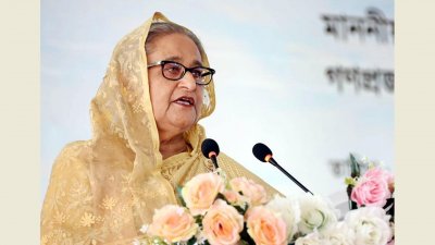 বাংলাদেশ ধান গবেষণা ইনস্টিটিউটের অনুষ্ঠানে প্রধানমন্ত্রী শেখ হাসিনা (ছবি: ফোকাস বাংলা)