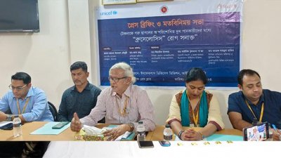 সংবাদ সম্মেলনে আইসিডিডিআর,বির বিজ্ঞানীরা