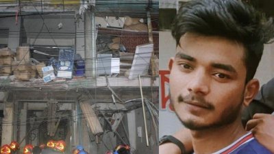 বিস্ফোরণে ভেঙে পড়া ভবন ও নিহত সুমন