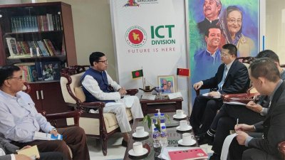 বাংলাদেশে নিযুক্ত চীনের রাষ্ট্রদূত ইয়াও ওয়েনের সঙ্গে তথ্য ও যোগাযোগ প্রযুক্তি প্রতিমন্ত্রী জুনাইদ আহমেদ পলকের বৈঠক