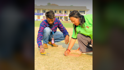 নেপালে মাঠ পরিচর্যায় প্রধান দায়িত্ব পালন করছেন মোহাম্মদ আব্দুল্লাহ আল মামুন।