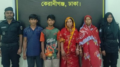 র‌্যাবের হেফাজতে গ্রেফতার ব্যক্তিরা