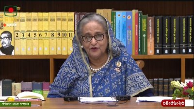 সংবাদ সম্মেলনে প্রধানমন্ত্রী শেখ হাসিনা