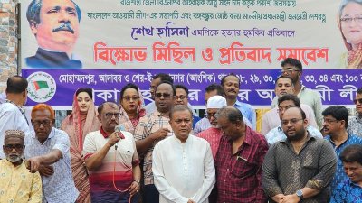ঢাকা মহানগর উত্তর আওয়ামী লীগের বিক্ষোভ সমাবেশে তথ্য ও সম্প্রচারমন্ত্রী ড. হাছান মাহমুদ