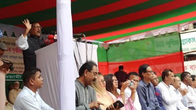 সমাবেশে বক্তব্য দিয়েছেন ওবায়দুল কাদের
