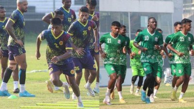 অনুশীলনে ঘাম ঝরালো আবাহনী (বাঁয়ে) ও মোহামেডান
