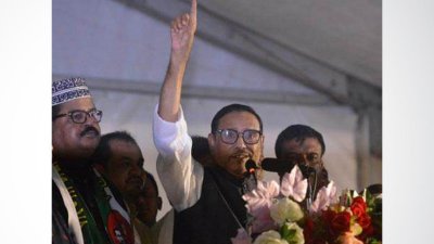 রাজধানীর পল্লবীতে দলীয় সমাবেশে বক্তব্য রাখছেন ওবায়দুল কাদের