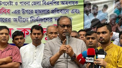 বক্তব্য দিচ্ছেন বিএনপির ভাইস চেয়ারম্যান শামসুজ্জামান দুদু