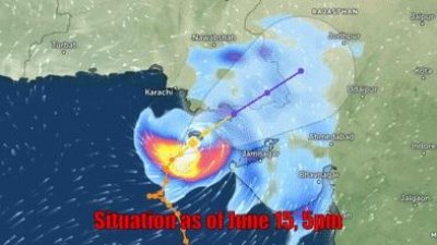 ঘূর্ণিঝড়টির গতি ঘণ্টায় ১০০-১২০ কিলোমিটার। ছবি: ডন