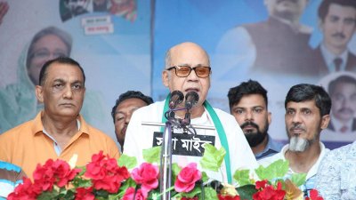 ঢাকা মহানগর দক্ষিণ যুবলীগের ইউনিট পর্যায়ের ত্রি-বার্ষিক সম্মেলনে বক্তব্য রাখছেন অ্যাডভোকেট কামরুল ইসলাম