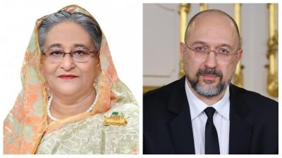 প্রধানমন্ত্রী শেখ হাসিনা ও ইউক্রেনের প্রধানমন্ত্রী ডেনিস সেমিহাল